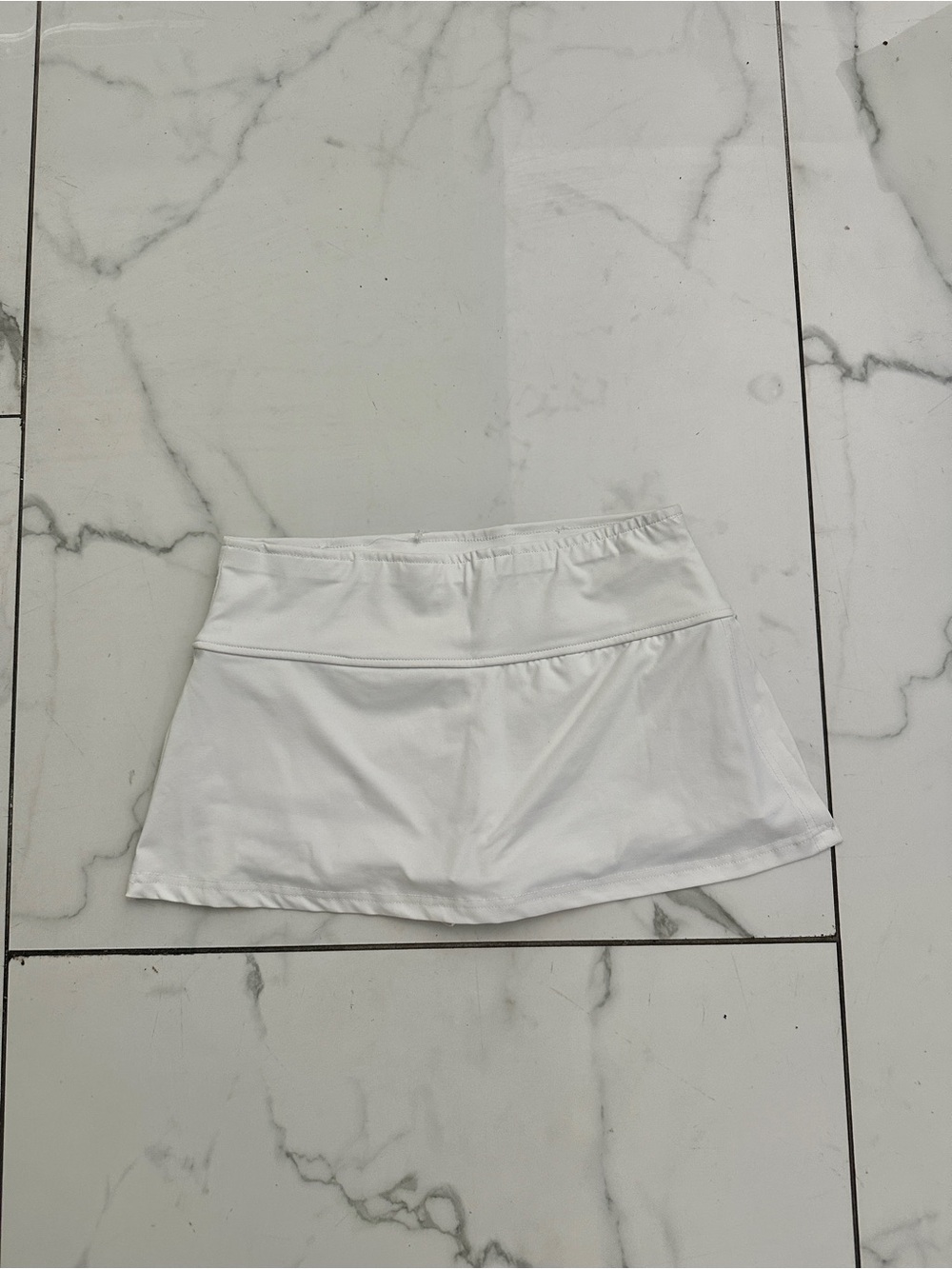 SHEIN White Active Tennis Skort with Built-In Shorts